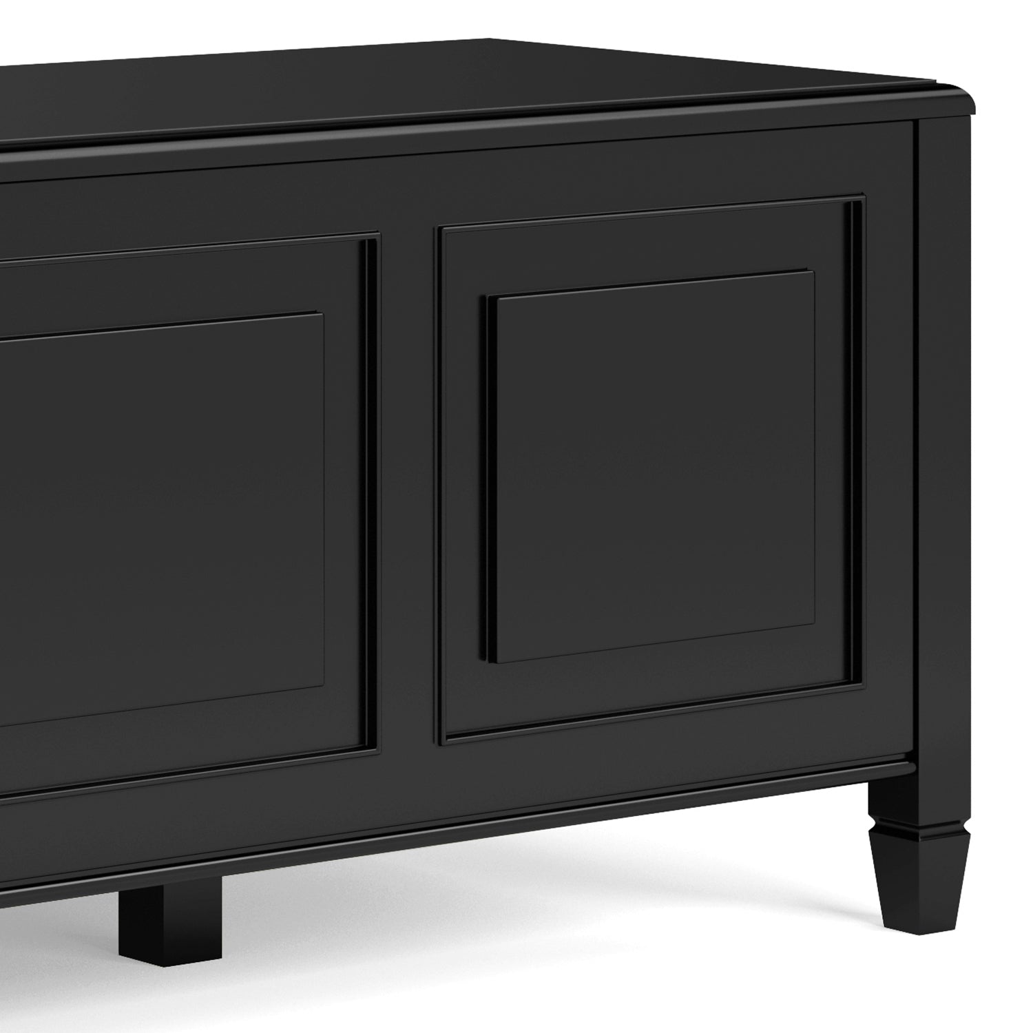 Connaught Storage Bench - 51" Wide Black Wood Trunk for Living Room