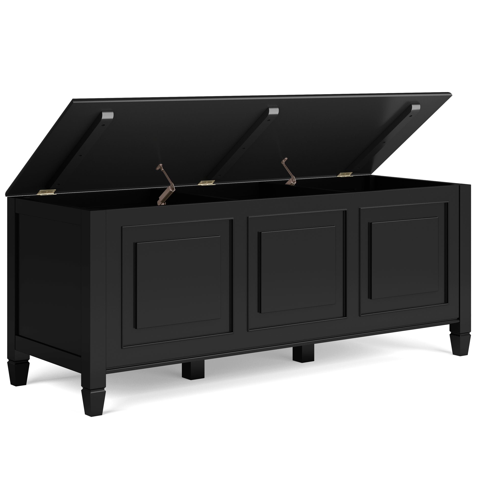 Connaught Storage Bench - 51" Wide Black Wood Trunk for Living Room