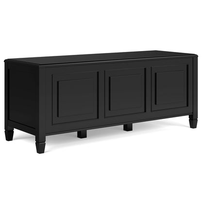 Connaught 51 inch Wide Solid Wood Storage Bench Trunk in Black