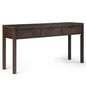 Hollander Solid Wood Wide Console Table in Warm Walnut Brown