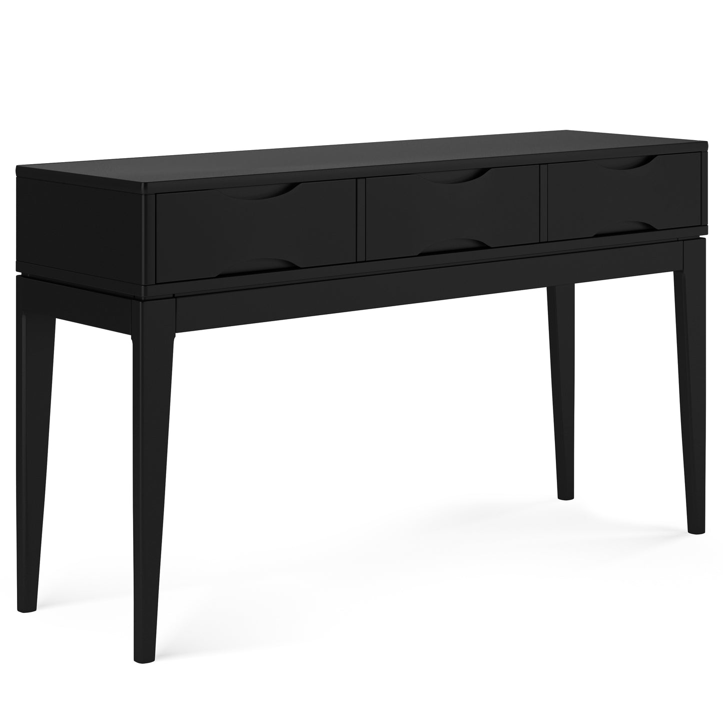 Harper 54 inch Wide Solid Wood Console Sofa Table in Black