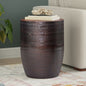 Johnsen 15 inch Wide Tribal Pattern Metal Accent Table in Oil Rubbed Bronze