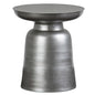 Toby 17 inch Wide Modern Industrial Metal Accent Table in Silver Iron, Assembled