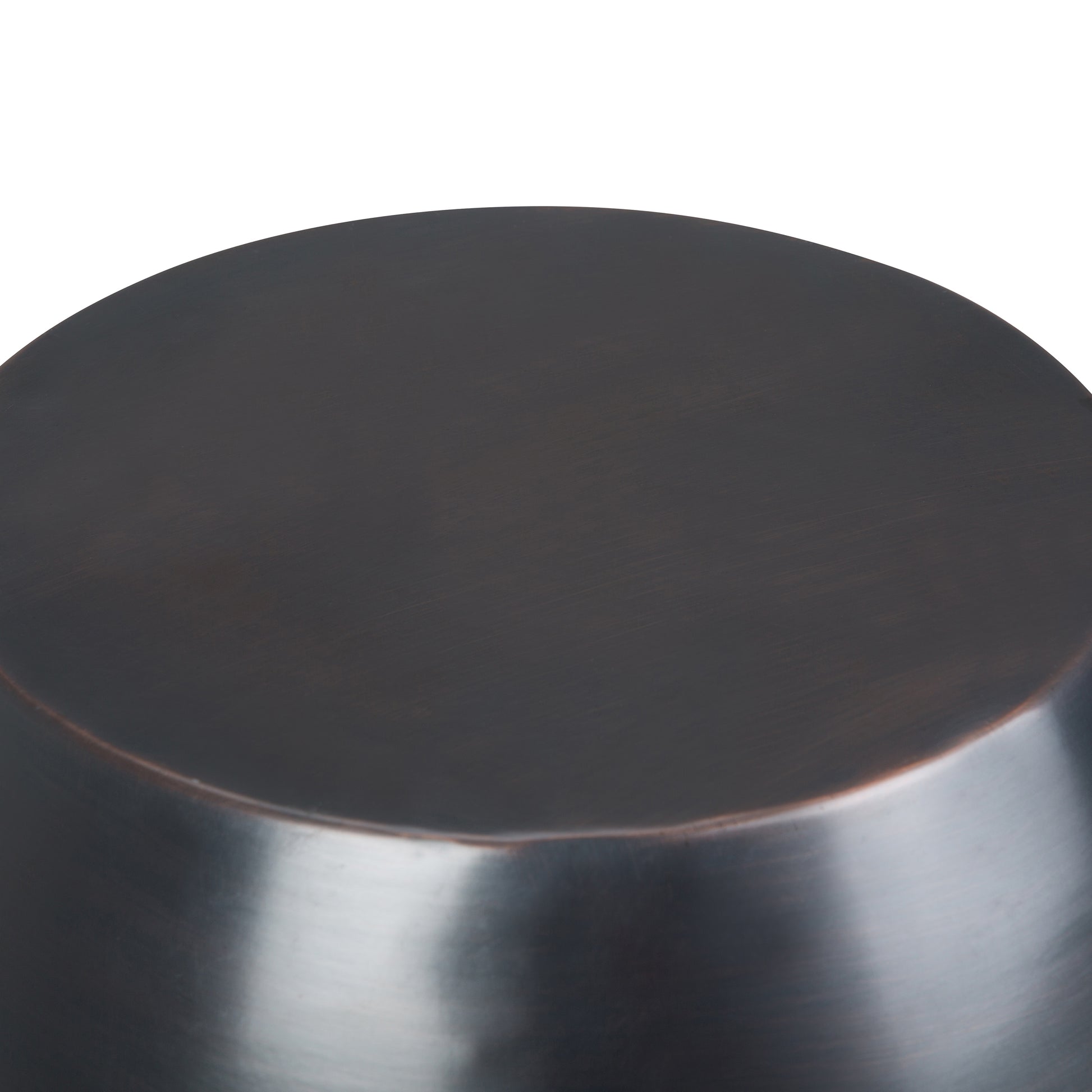 16 Inch Round Metal Accent Table - Black Finish for Living Room
