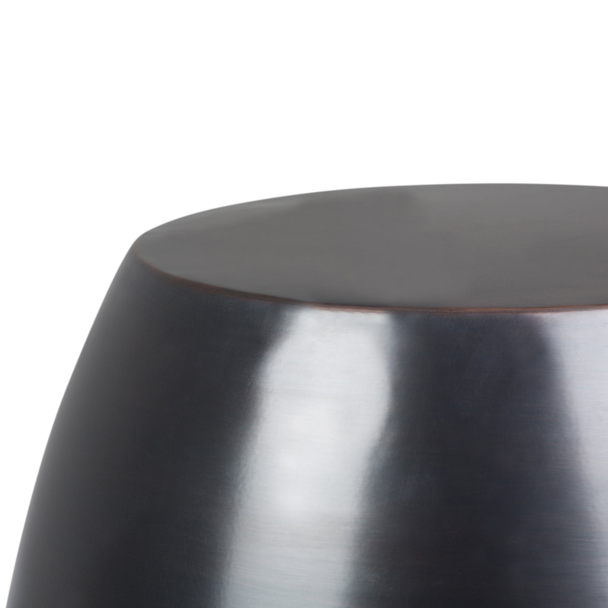 16 Inch Round Metal Accent Table - Black Finish for Living Room