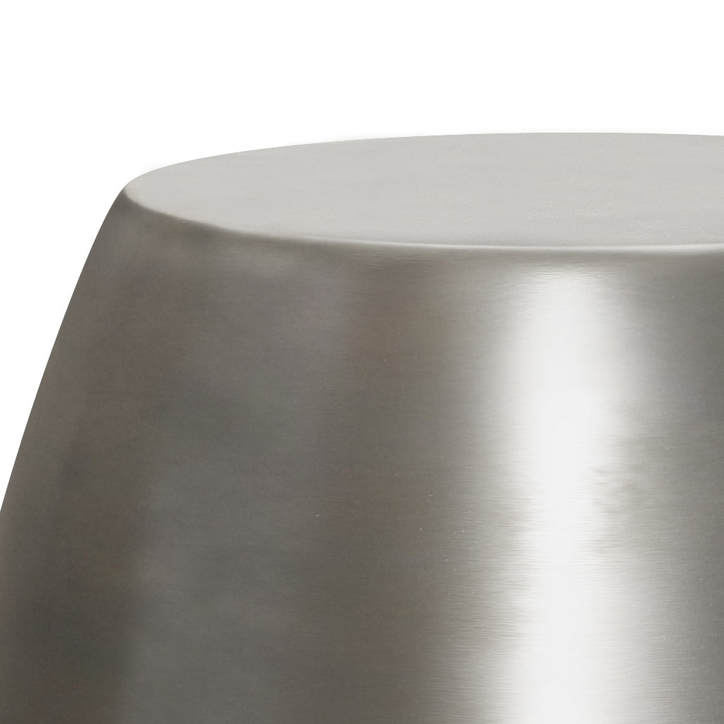 Gray Metal Accent Table - 16 Inch Round Side Table for Living Room