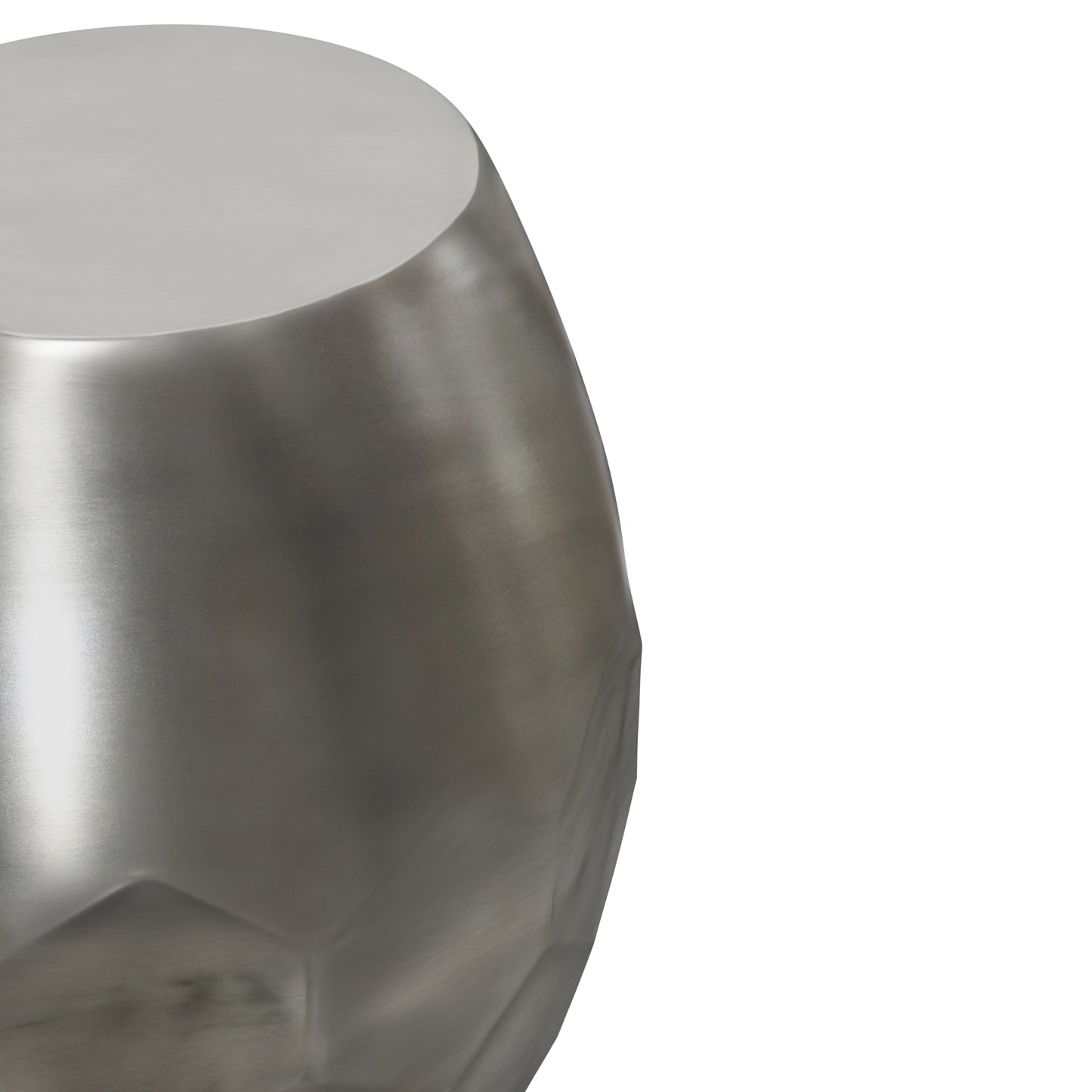 Gray Metal Accent Table - 16 Inch Round Side Table for Living Room