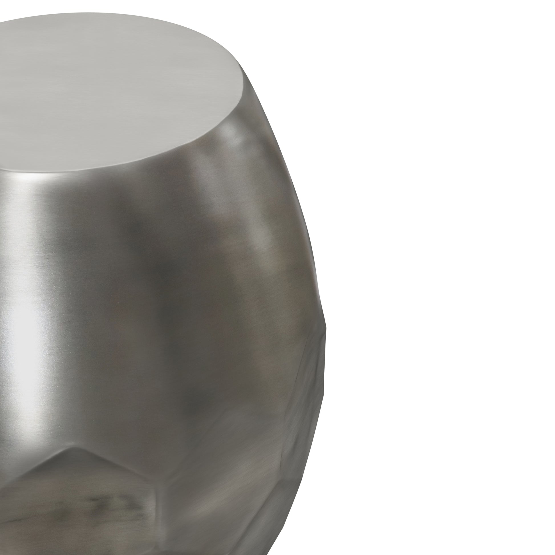 Gray Metal Accent Table - 16 Inch Round Side Table for Living Room
