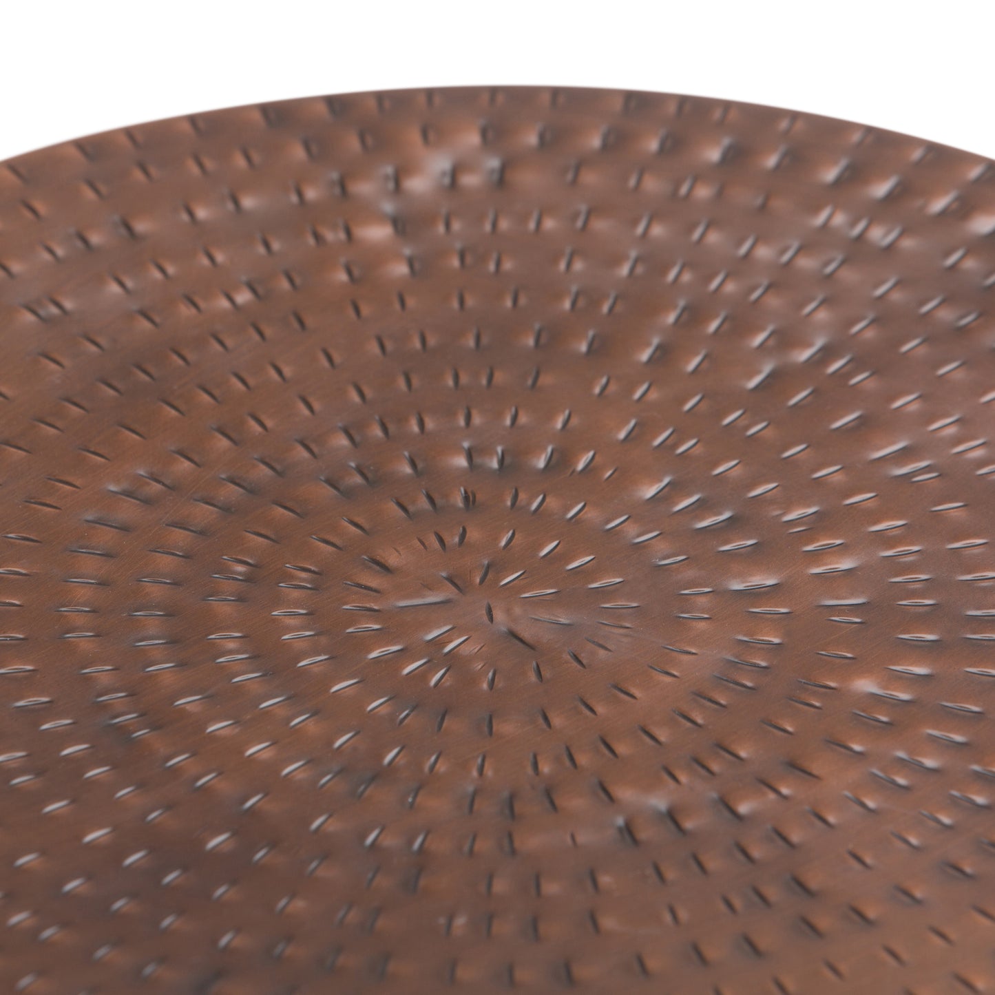 Bronze Metal Storage End Table - 18.5" Drum Shape for Living Room