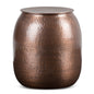 Griffen 19 inch Wide Metal Storage Accent Table in Antique Copper