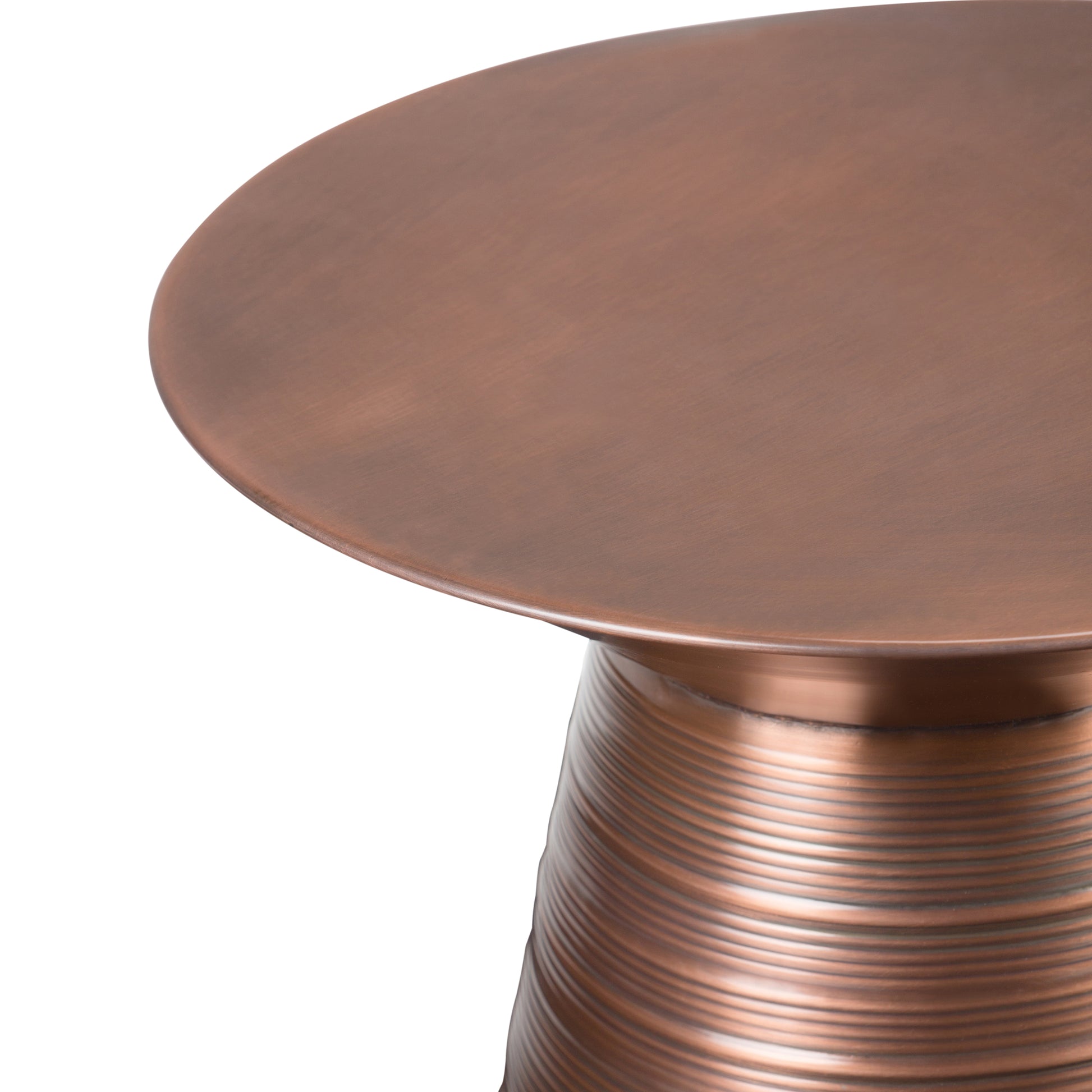 Sheridan 18 Inch Aged Copper Metal Accent Table - Compact Side Table for Living Room