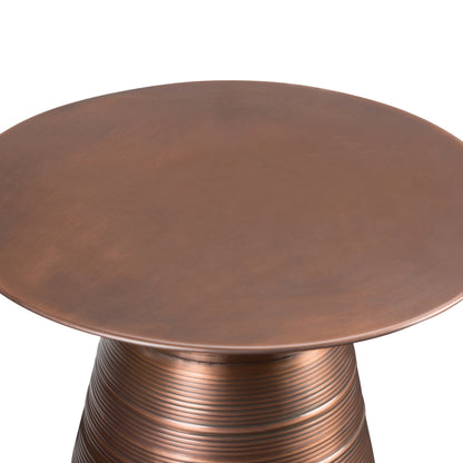 Sheridan 18 Inch Aged Copper Metal Accent Table - Compact Side Table for Living Room