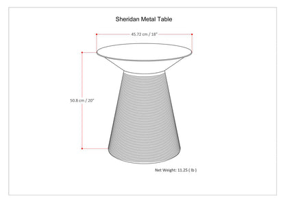 Sheridan 18 Inch Aged Copper Metal Accent Table - Compact Side Table for Living Room