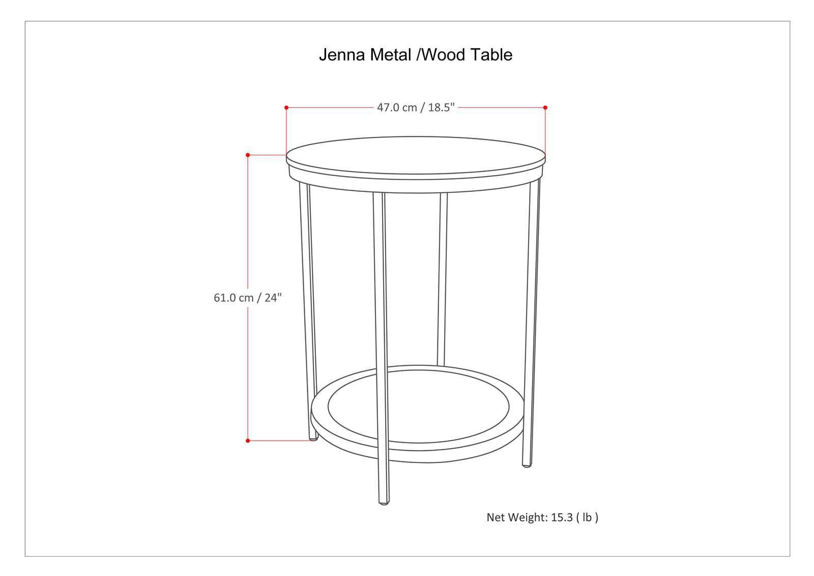 Light Brown Round Side Table with Storage for Living Room Accent