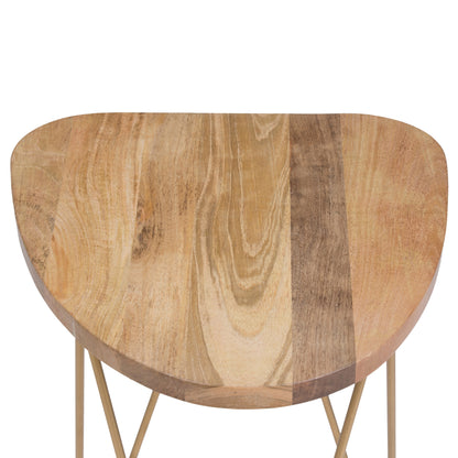 Light Brown Mango Wood Accent Table - 18 Inch Wide