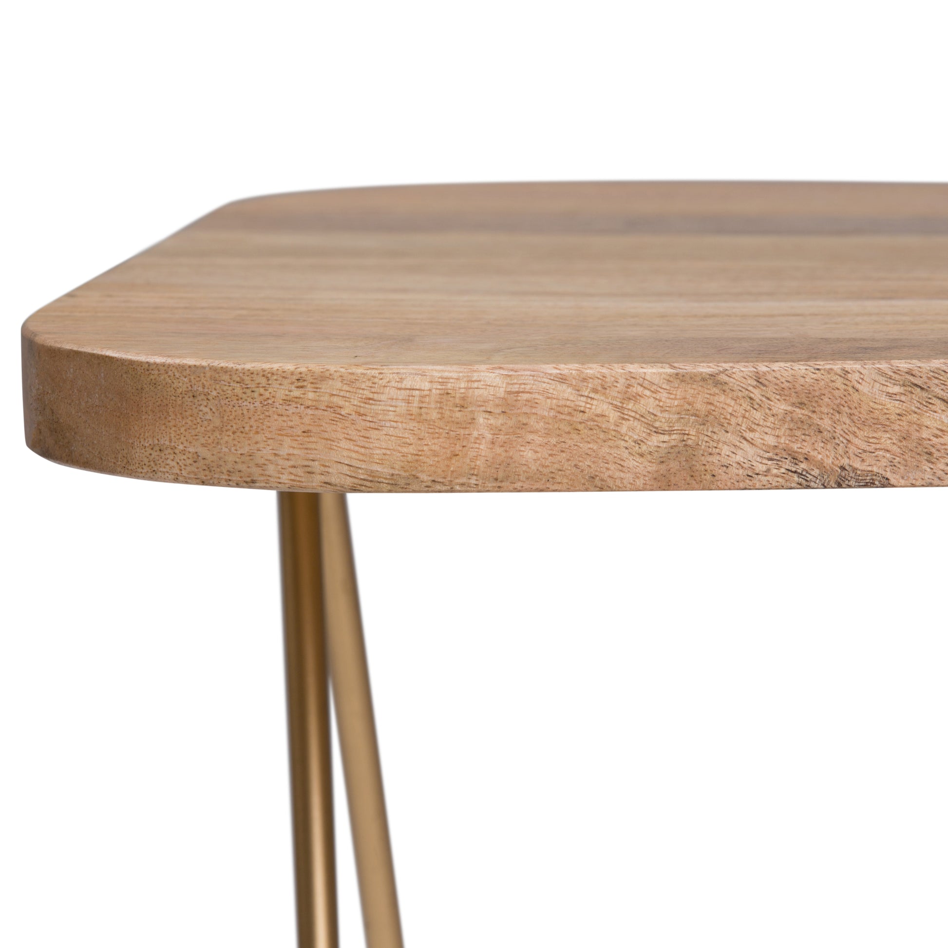 Light Brown Mango Wood Accent Table - 18 Inch Wide