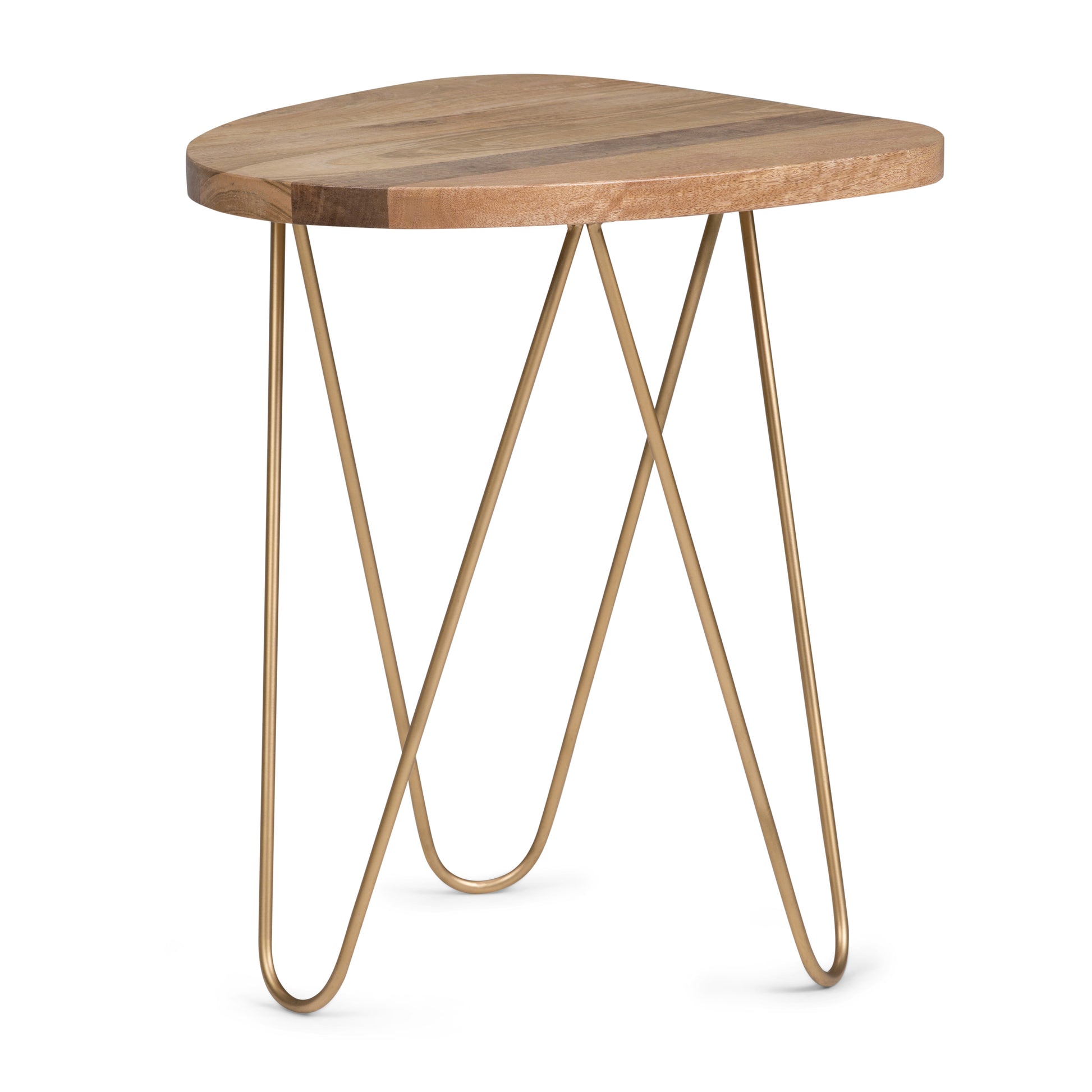 Light Brown Mango Wood Accent Table - 18 Inch Wide