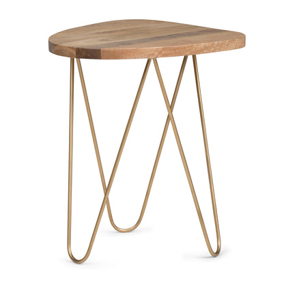 Light Brown Mango Wood Accent Table - 18 Inch Wide