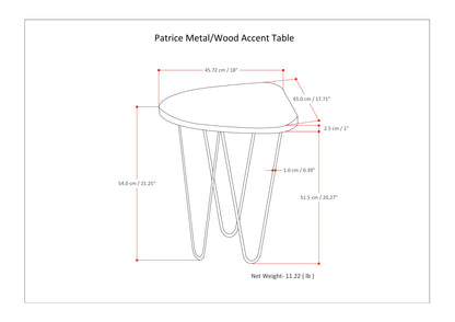 Light Brown Mango Wood Accent Table - 18 Inch Wide