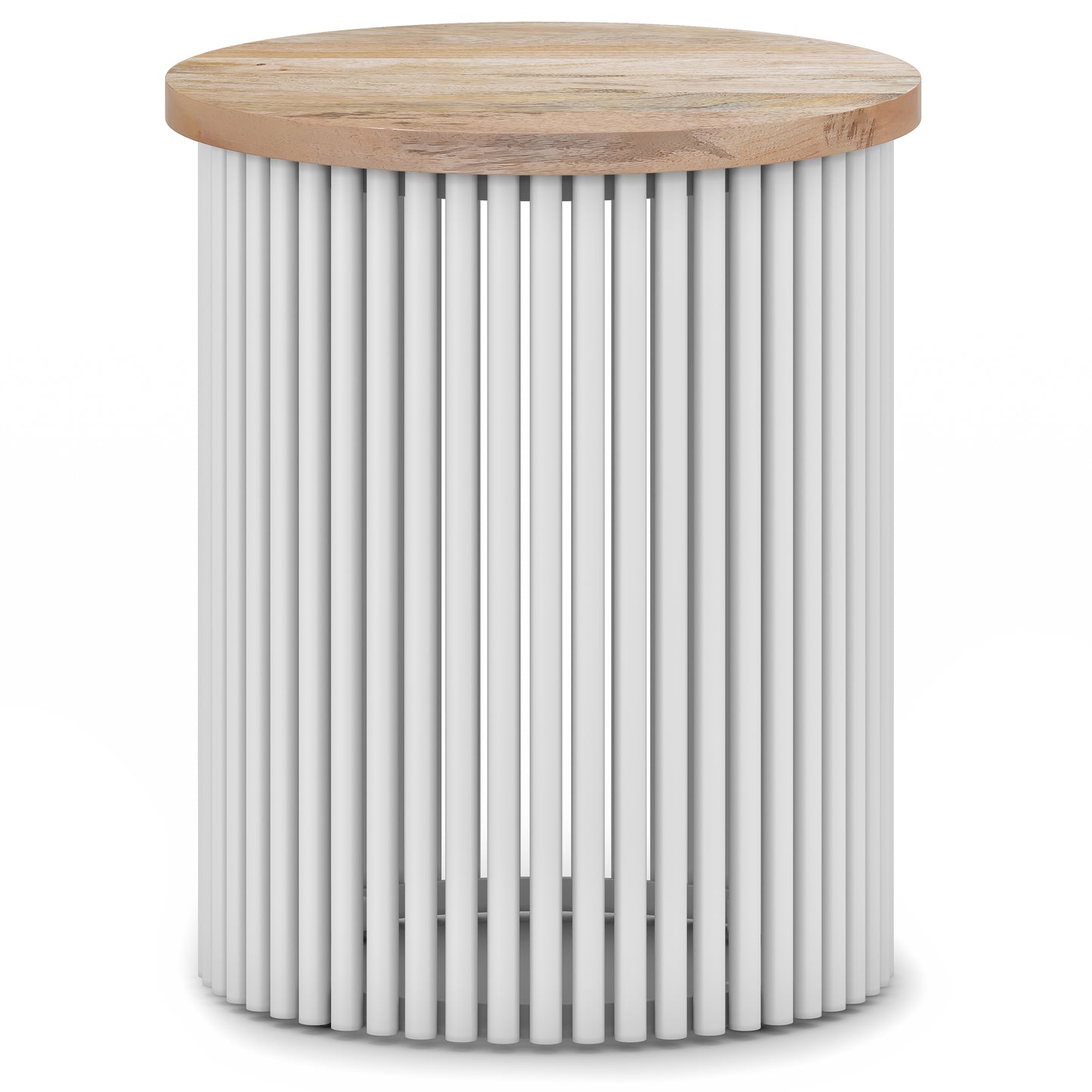 Demy Accent Table in Natural/White