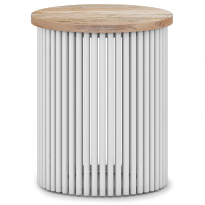 Demy Accent Table in Natural/White