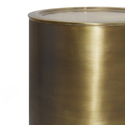 Gold Metal Side Table - 16 Inch Round Accent Table for Living Room