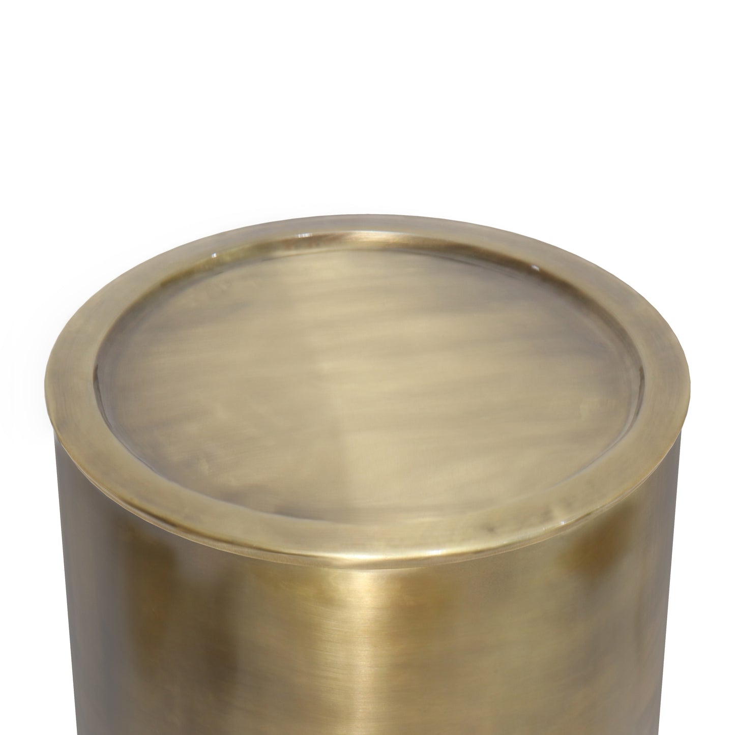 Gold Metal Side Table - 16 Inch Round Accent Table for Living Room