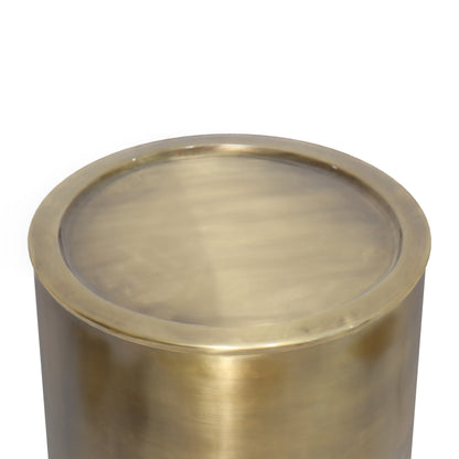 Gold Metal Side Table - 16 Inch Round Accent Table for Living Room
