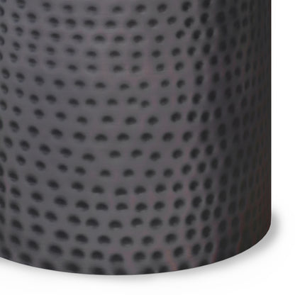 16 Inch Round Metal Accent Table - Black Hammered Copper Finish for Living Room