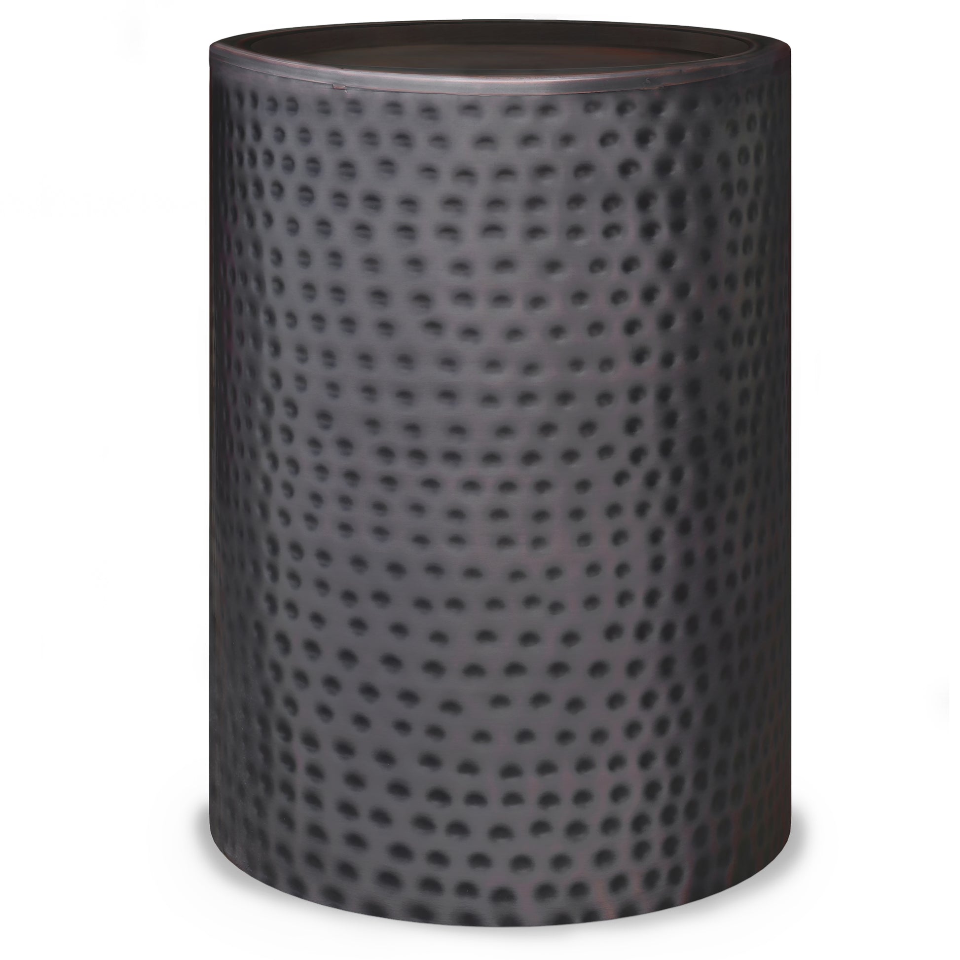 Corbin 16 inch Wide Metal Side Table in Hammered Antique Copper