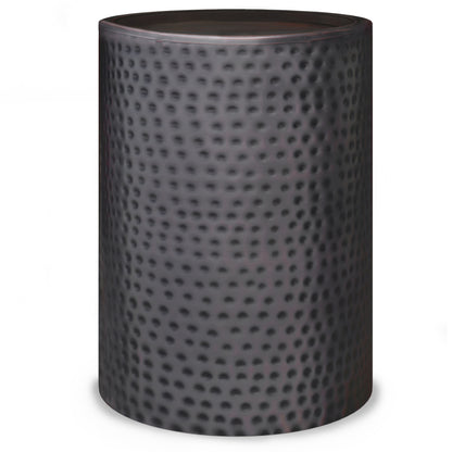 Corbin 16 inch Wide Metal Side Table in Hammered Antique Copper