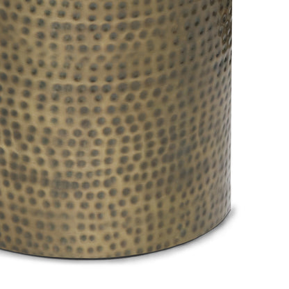 16 Inch Gold Metal Accent Table - Round Side Table for Living Room
