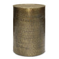 Corbin 16 inch Wide Metal Side Table in Hammered Antique Gold