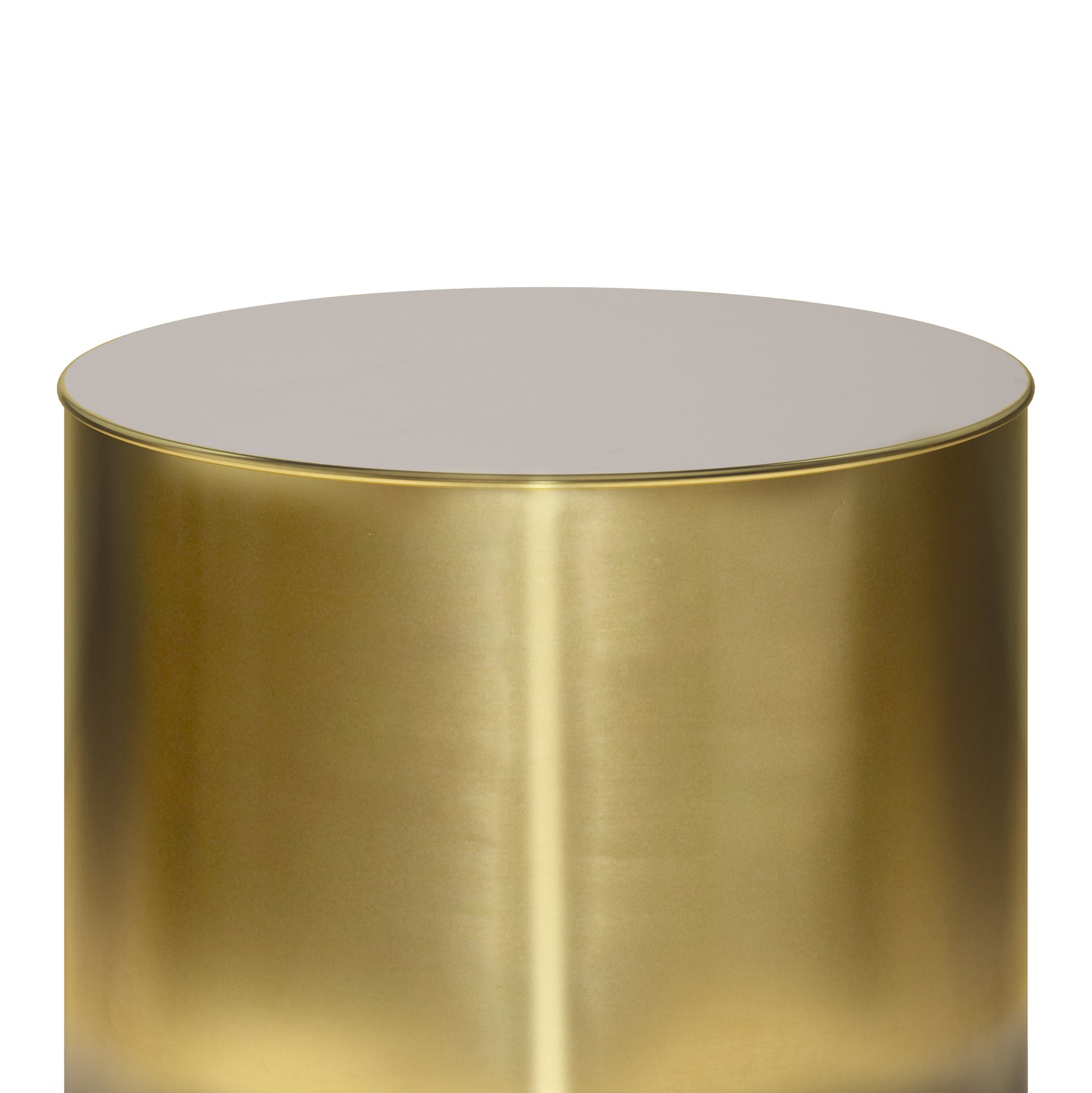 16" Round Black Metal Accent Table - Cylinder Side Table for Living Room