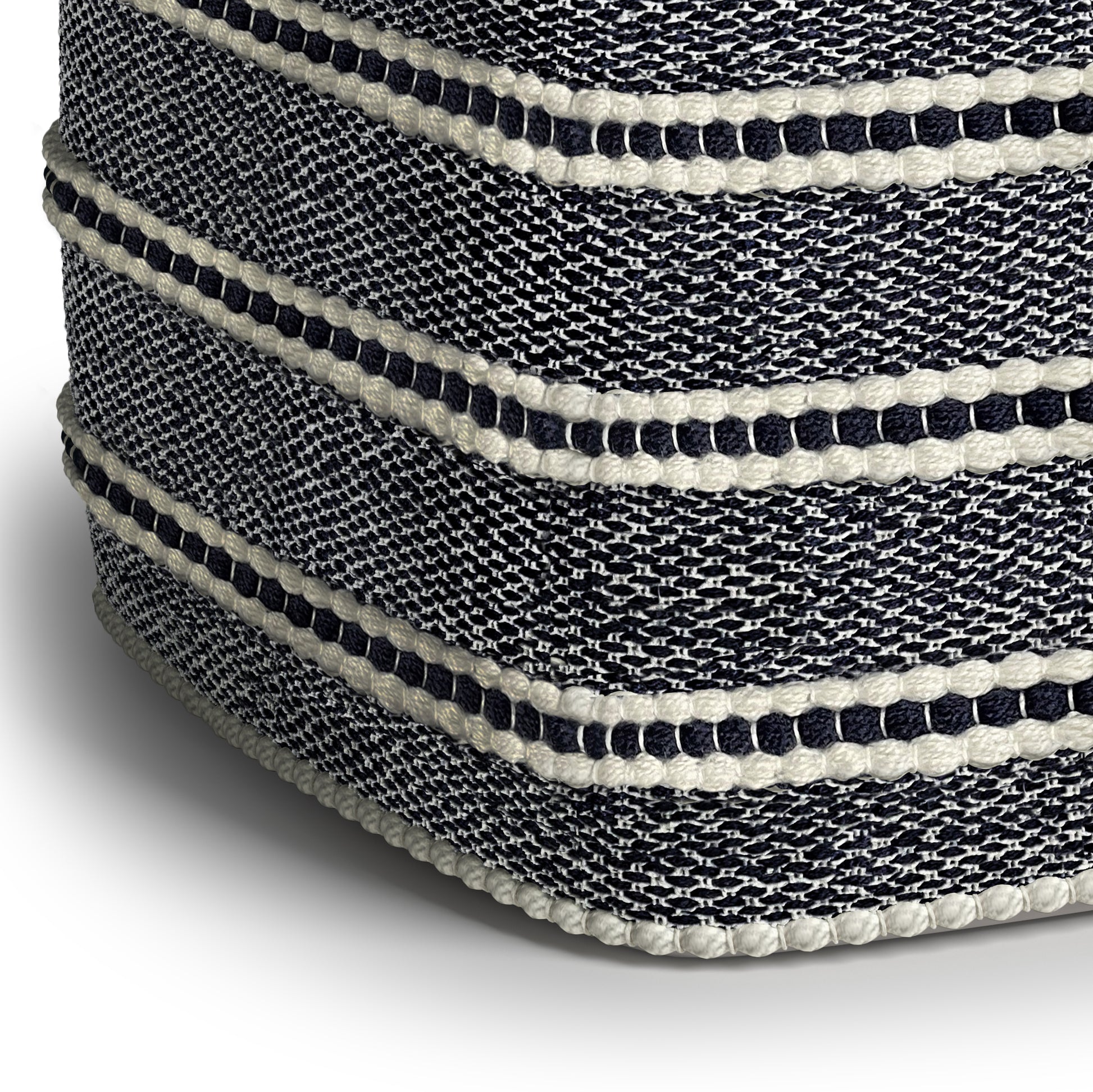 Blue Square Pouf, 18x18 inch, Water-Resistant Outdoor Fabric Seat for Living Room