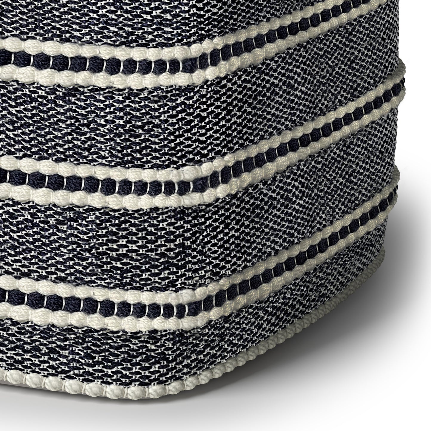 Blue Square Pouf, 18x18 inch, Water-Resistant Outdoor Fabric Seat for Living Room