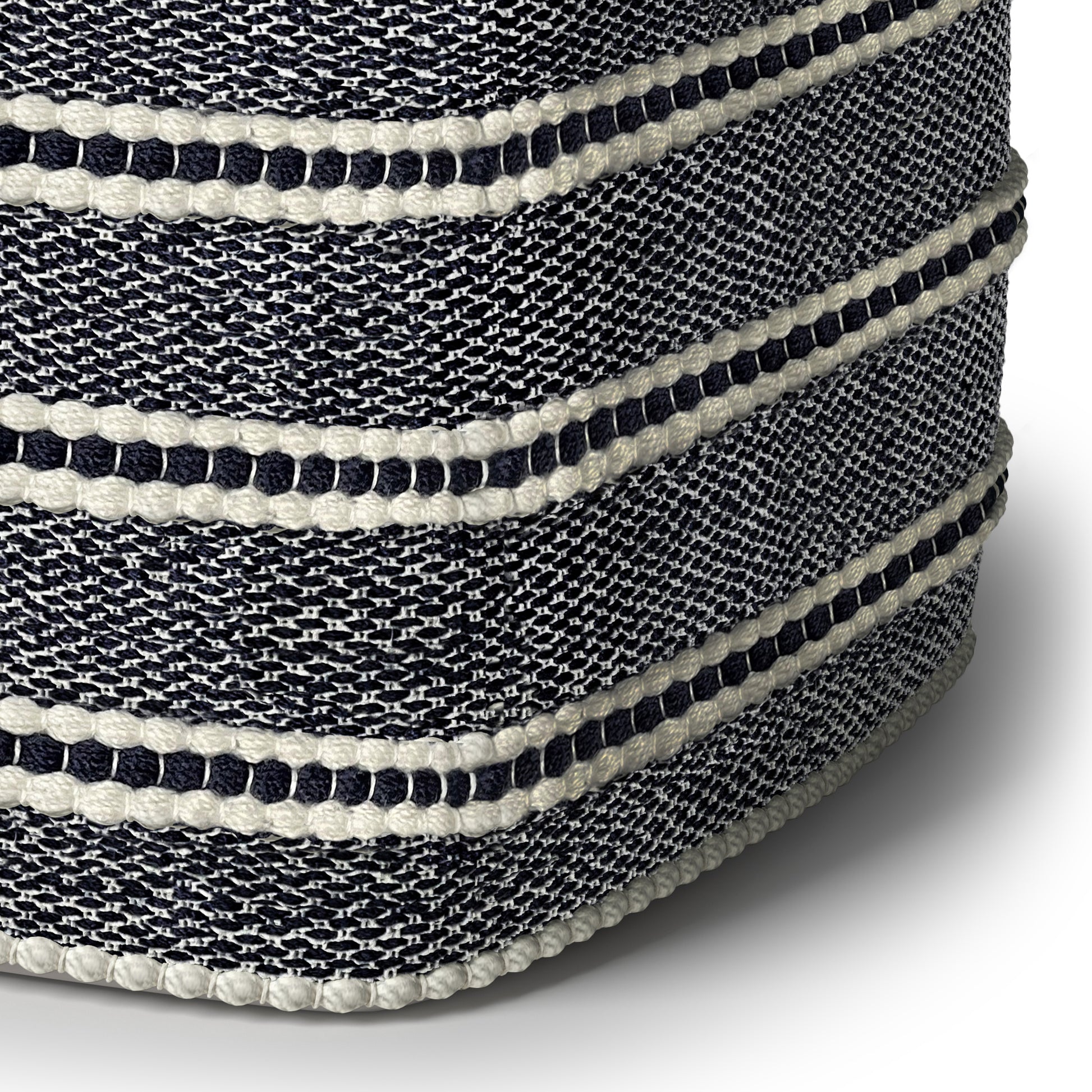 Blue Square Pouf, 18x18 inch, Water-Resistant Outdoor Fabric Seat for Living Room