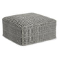 Safford Square Woven Outdoor/Indoor Pouf in Black and White