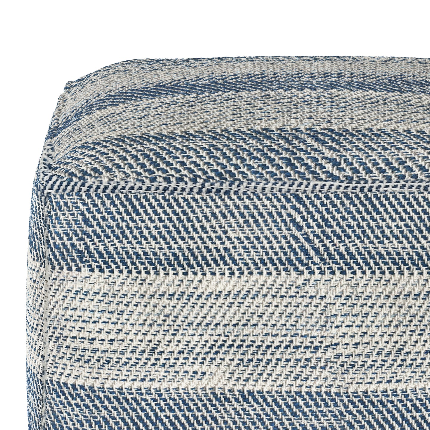 Light Blue Square Pouf - 18" Wide Fabric Accent Chair