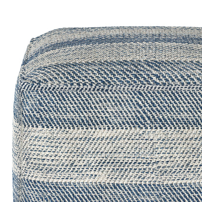 Light Blue Square Pouf - 18" Wide Fabric Accent Chair