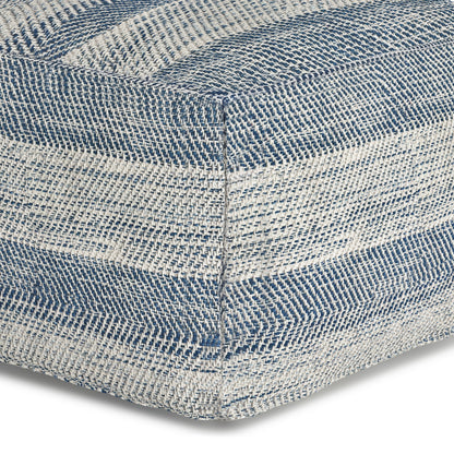 Light Blue Square Pouf - 18" Wide Fabric Accent Chair