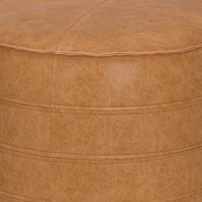 Light Brown Faux Leather Pouf for Ultimate Seating Comfort and Accent