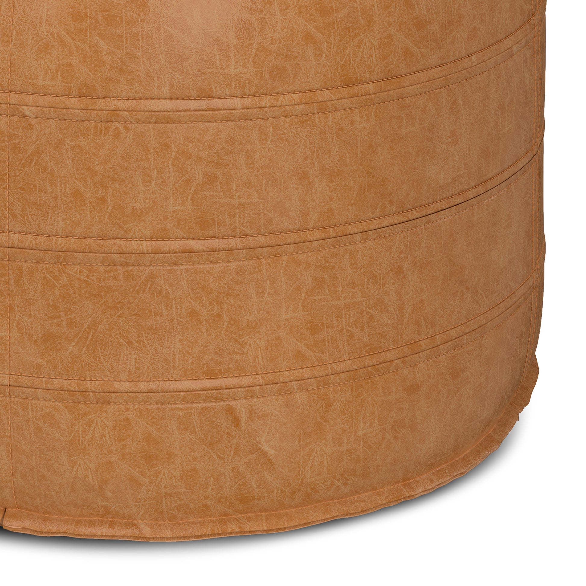 Light Brown Faux Leather Pouf for Ultimate Seating Comfort and Accent