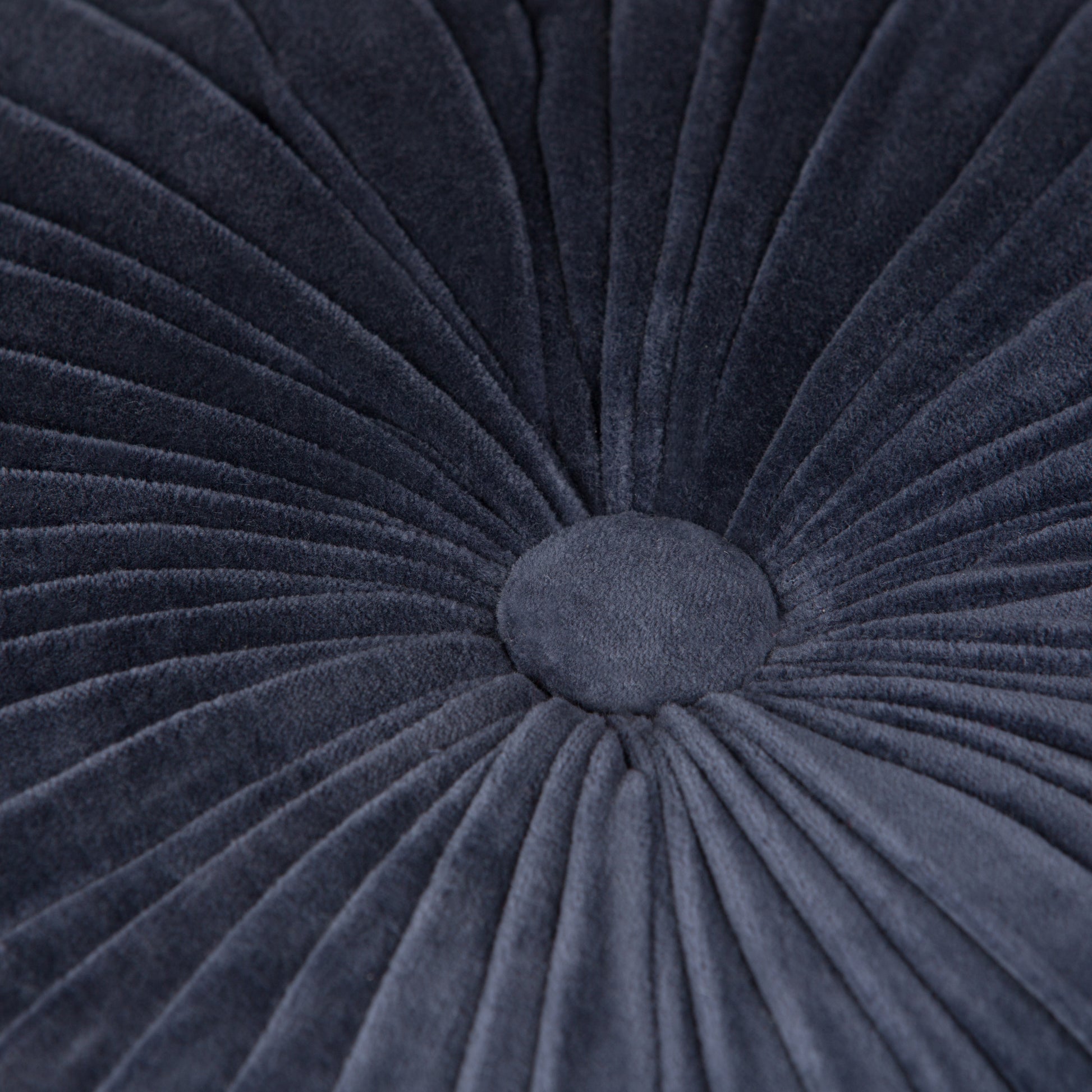 Navy Blue Velvet Round Pouf - 20 Inch Wide
