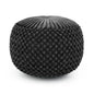 Renee 20 inch Wide Round Pouf in Slate Grey Velvet