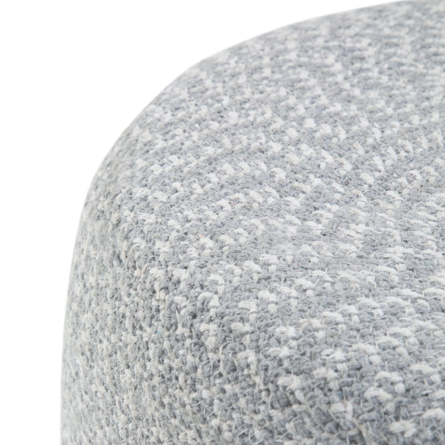 Light Blue Round Pouf - 20" Diameter Fabric Seat for Living Room