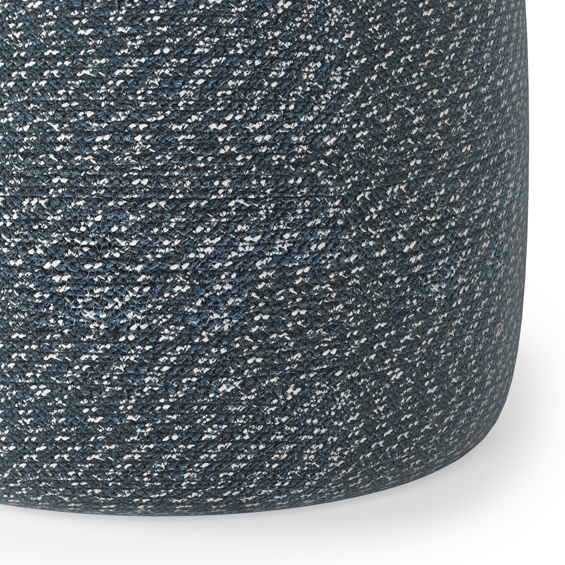 Comfortable Blue Fabric Round Pouf for Living Room Seating and Ottoman Use