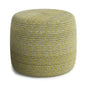Bayley - Round Braided Pouf - Muted Yellow / Natural