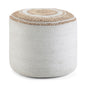 Serena 18 inch Wide Round Braided Pouf in Natural Jute and Cotton