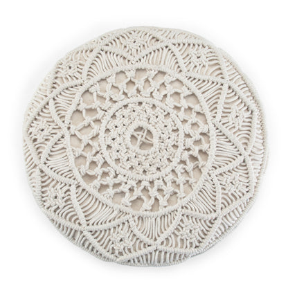 White Round Pouf - 18" Fabric Lazy Sofa Chair for Living Room